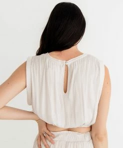 BT Pure Bliss Satin Crop Top - Pearl MATCHING SETS