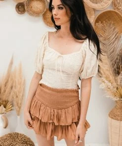 BT Dolores Cotton Embroidered Eyelet Top