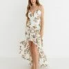 ONE & ONLY COLLECTIVE Kelly Floral High Low Ruffle Maxi Dress