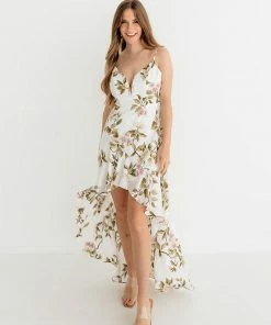ONE & ONLY COLLECTIVE Kelly Floral High Low Ruffle Maxi Dress