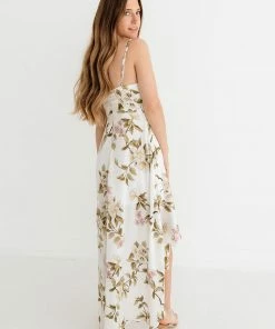 ONE & ONLY COLLECTIVE Kelly Floral High Low Ruffle Maxi Dress