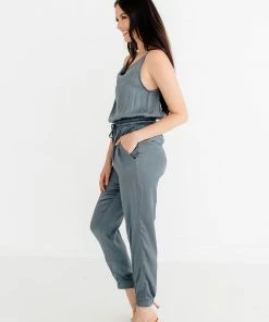 FATE Luminous Cowl Neck Satin Jumpsuit