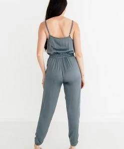FATE Luminous Cowl Neck Satin Jumpsuit
