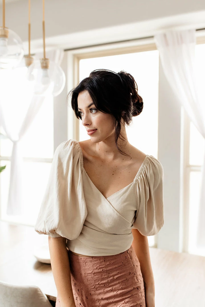 HEY SON TOPS Tanya Reversible Linen Tie Crop Top- Oatmeal 3 HEY SON TOPS Tanya Reversible Linen Tie Crop Top- Oatmeal