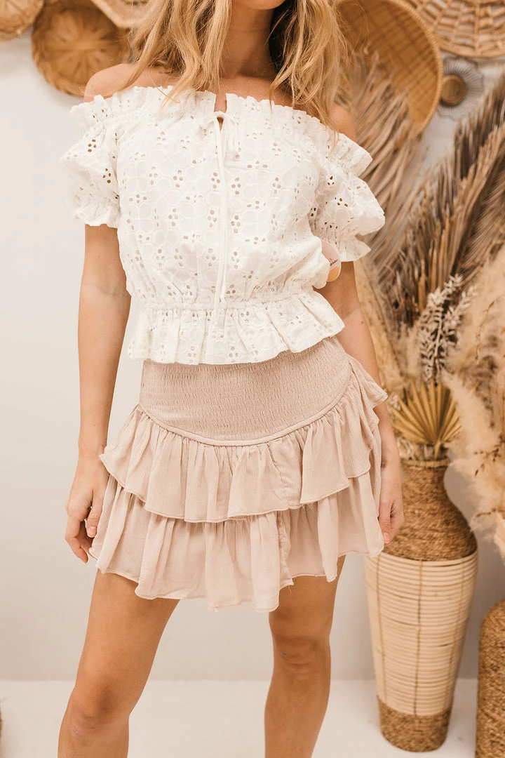 MUSTARD SEED Diana Smocked Ruffle Skort RESORT READY 5 MUSTARD SEED Diana Smocked Ruffle Skort RESORT READY