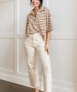 BT BOTTOMS Brayden High Waisted Frayed Denim Jeans