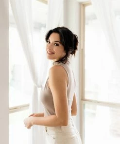 BT Let's Get Away Mock Neck Knit Top - Mocha