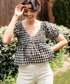 BT Mirabel Gingham Smocked Top BEST SELLERS