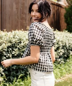 BT Mirabel Gingham Smocked Top BEST SELLERS