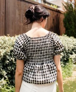 BT Mirabel Gingham Smocked Top BEST SELLERS