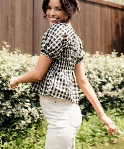 BT Mirabel Gingham Smocked Top BEST SELLERS
