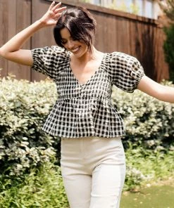 BT Mirabel Gingham Smocked Top BEST SELLERS