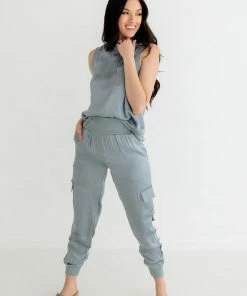 FATE MATCHING SETS Whitley Satin Pocketed Jogger Pants