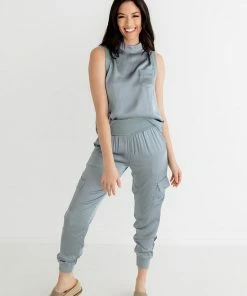 FATE MATCHING SETS Whitley Satin Pocketed Jogger Pants 13 FATE MATCHING SETS Whitley Satin Pocketed Jogger Pants