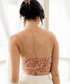 BT Sea La Vie Eyelet Tube Crop Top - Rust