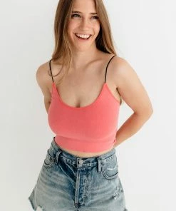 BT Double Strap Seamless Brami - Neon Coral