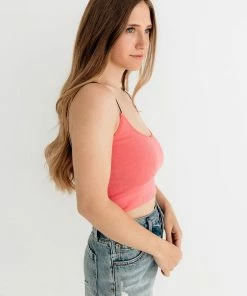 BT Double Strap Seamless Brami - Neon Coral