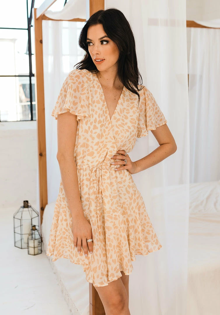 BT ANIMAL PRINT Schultz Surplice Ruffle Mini Dress 4 BT ANIMAL PRINT Schultz Surplice Ruffle Mini Dress