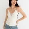 BT Front Mesh Ribbed Cami - Cream RESTOCKED