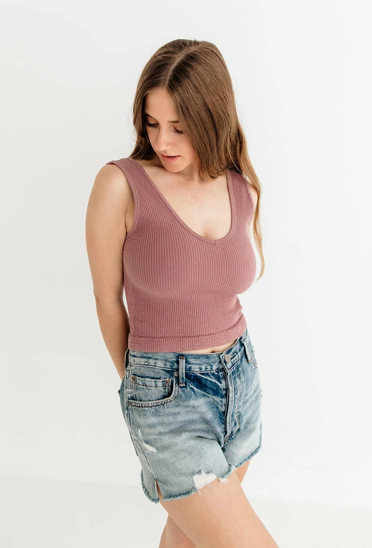 BT BEST SELLERS Izzy Ribbed Crop Tank - Vintage Mauve 6 BT BEST SELLERS Izzy Ribbed Crop Tank - Vintage Mauve