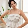 BT BEST SELLERS Maven Linen Ruffle Cami Tank Top