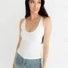 BT BEST SELLERS Seamless Scoop Neck Cami - White