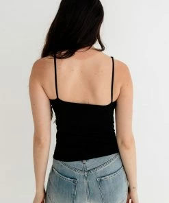 BT BEST SELLERS Seamless Scoop Neck Cami - Black