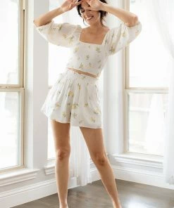 BT Lemon Zest Linen High Rise Shorts