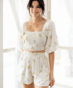 BT Lemon Zest Linen High Rise Shorts