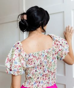 DO + BE COLLECTION TOPS Riley Floral Smocked Crop Top 15 DO + BE COLLECTION TOPS Riley Floral Smocked Crop Top