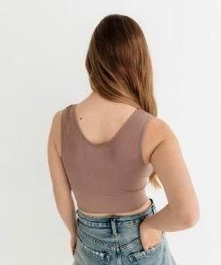 BT Jolie Ribbed Seamless Crop Top - Espresso