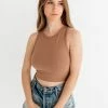 BT Headstart Seamless Textured Crop Top- Vintage Mocha TOPS 1 BT Headstart Seamless Textured Crop Top- Vintage Mocha TOPS