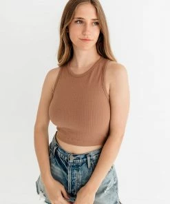 BT Headstart Seamless Textured Crop Top- Vintage Mocha TOPS