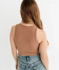 BT Headstart Seamless Textured Crop Top- Vintage Mocha TOPS