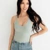BT Forever Young Seamless Frill Ruffle Tank Top - Dusty Mint