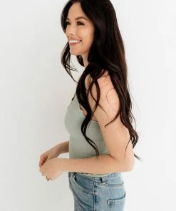 BT Forever Young Seamless Frill Ruffle Tank Top - Dusty Mint