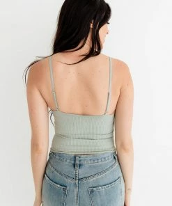 BT Forever Young Seamless Frill Ruffle Tank Top - Dusty Mint