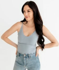 BT Forever Young Seamless Frill Ruffle Tank Top - Sky