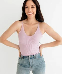 BT BEST SELLERS Forever Young Seamless Frill Ruffle Tank Top - Lavender