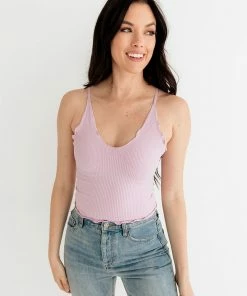 BT BEST SELLERS Forever Young Seamless Frill Ruffle Tank Top - Lavender