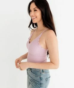 BT BEST SELLERS Forever Young Seamless Frill Ruffle Tank Top - Lavender