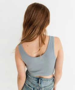BT Olivia Henley Seamless Crop Tank - Chambray TANKS + CAMIS