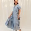 FORE COLLECTION Kept Close Tiered Maxi Dress BUMP FRIENDLY