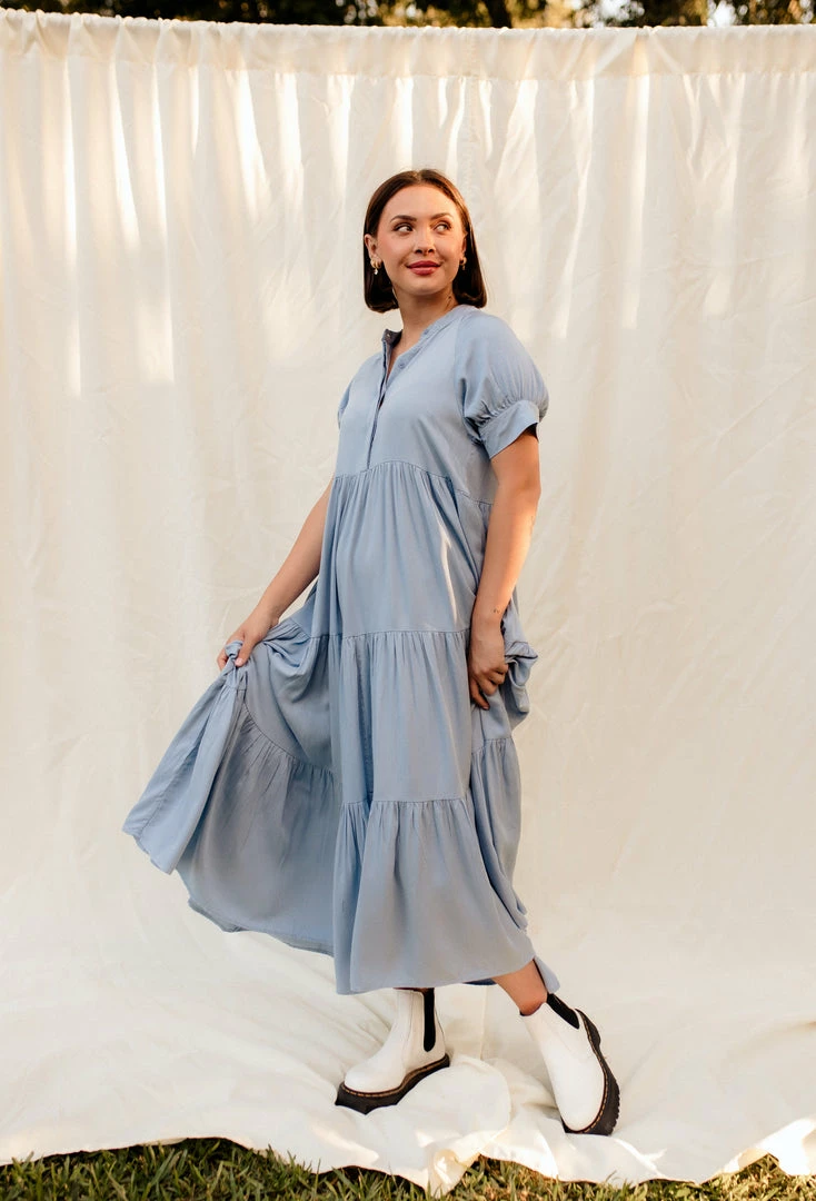 FORE COLLECTION Kept Close Tiered Maxi Dress BUMP FRIENDLY 3 FORE COLLECTION Kept Close Tiered Maxi Dress BUMP FRIENDLY