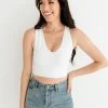 BT Meant To Be Ribbed Seamless Crop Top - White TOPS