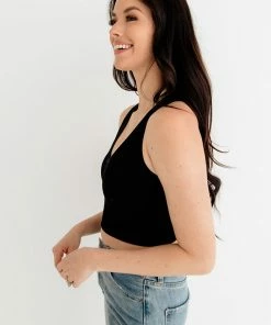 BT Meant To Be Ribbed Seamless Crop Top - Black