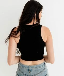 BT Meant To Be Ribbed Seamless Crop Top - Black