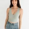 BT Meant To Be Ribbed Seamless Crop Top - Dusty Mint