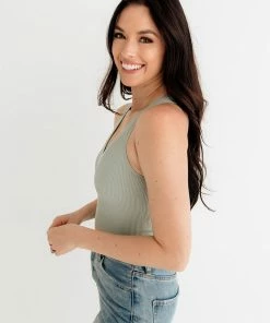 BT Meant To Be Ribbed Seamless Crop Top - Dusty Mint