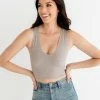 BT Meant To Be Ribbed Seamless Crop Top - Fog